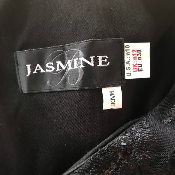 NEW Jasmine B Embroidered Sequin V-Neck Short Sleeve Bridal Dress Size 10 - Picture 8 of 9